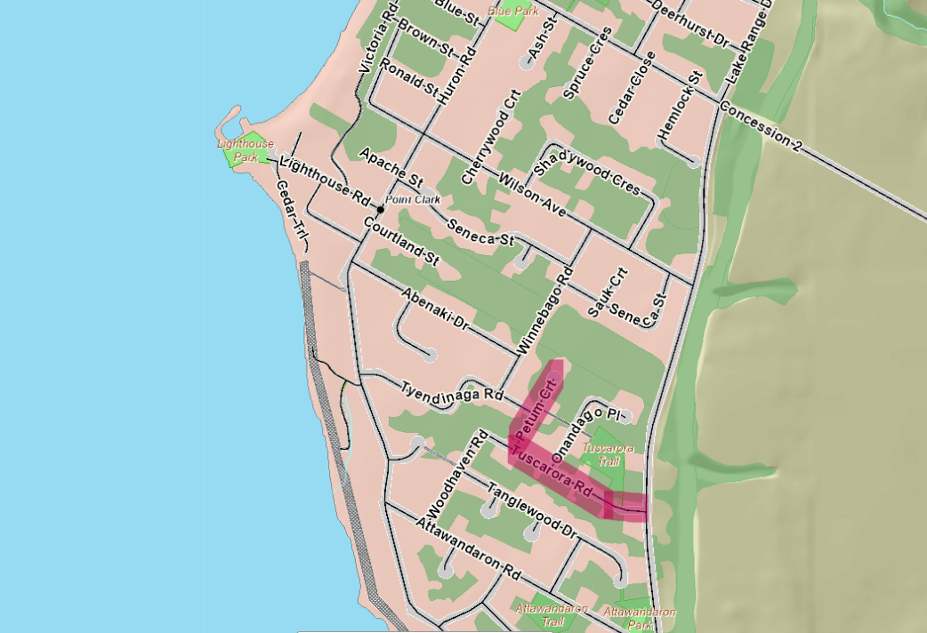 Point Clark Road Construction Map